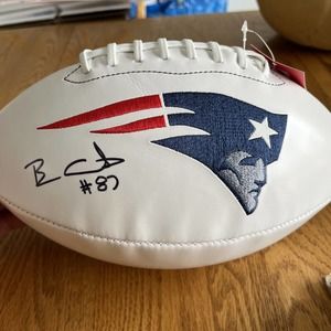 nfl autographed football patriot’s Ben Coats jsa certified
